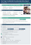 One page confidential guardianship status report presentation infographic ppt pdf document