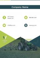 One Page Contact Us Page Agricultural Firm Annual Report Presentation Infographic PPT PDF Document