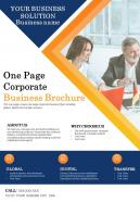 One Page Corporate Business Brochure Presentation Report Infographic PPT PDF Document