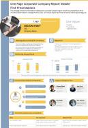 One page corporate company report mobile first presentations report infographic ppt pdf document