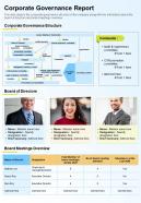 One page corporate governance report template 279 presentation report infographic ppt pdf document