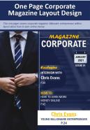 One page corporate magazine layout design presentation report infographic ppt pdf document