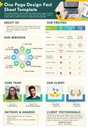 One page design fact sheet template presentation report infographic ppt pdf document
