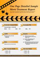 One page detailed sample movie treatment report presentation report infographic ppt pdf document