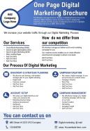 One Page Digital Marketing Brochure Presentation Report Infographic PPT PDF Document