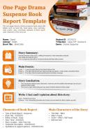 One page drama suspense book report template presentation report infographic ppt pdf document