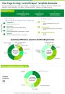 One Page Ecology Annual Report Template Example Presentation Report Infographic PPT PDF Document