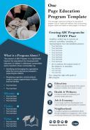 One page education program template presentation report infographic ppt pdf document