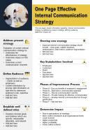One page effective internal communication strategy presentation report infographic ppt pdf document
