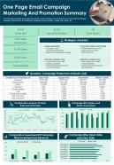 One Page Email Campaign Marketing And Promotion Summary Presentation Report Infographic PPT PDF Document