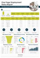 One page employment status report presentation infographic ppt pdf document