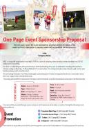 One page event sponsorship proposal presentation report infographic ppt pdf document