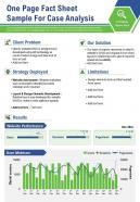 One page fact sheet sample for case analysis presentation report infographic ppt pdf document