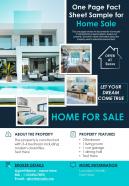 One page fact sheet sample for home sale presentation report infographic ppt pdf document