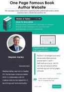 One page famous book author website presentation report infographic ppt pdf document