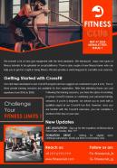 One Page Fitness Club Monthly Newsletter Presentation Report Infographic Ppt Pdf Document