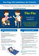 One page flu guidelines for parents presentation report infographic ppt pdf document