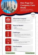 One page for company case study presentation report infographic ppt pdf document