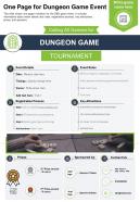 One page for dungeon game event presentation report infographic ppt pdf document