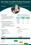 One page graphic design proposal presentation report infographic ppt pdf document