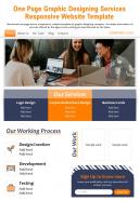 One page graphic designing services responsive website template report ppt pdf document