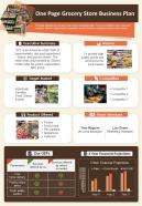 One Page Grocery Store Business Plan Presentation Report Infographic PPT PDF Document