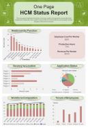 One Page HCM Status Report Presentation Infographic Ppt Pdf Document