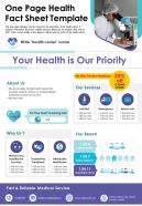 One page health fact sheet template presentation report infographic ppt pdf document