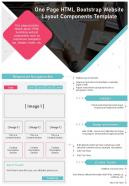 One Page HTML Bootstrap Website Layout Components Template Presentation Report Infographic PPT PDF Document
