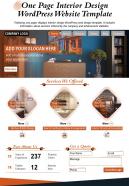 One page interior design wordpress website template presentation report infographic ppt pdf document