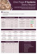 One Page IT Systems Status Report Presentation Infographic Ppt Pdf Document