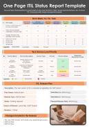 One Page ITIL Status Report Template Presentation Infographic PPT PDF Document