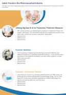 One Page Latest Trends In The Pharmaceutical Industry Template 466 Report Infographic PPT PDF Document
