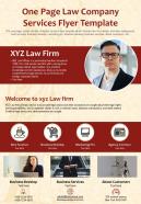 One Page Law Company Services Flyer Template Presentation Report PPT PDF Document