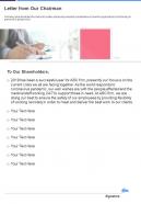 One page letter from our chairman presentation report infographic ppt pdf document