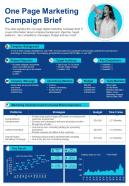 One Page Marketing Campaign Brief Presentation Report Infographic PPT PDF Document