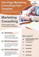 One page marketing consulting flyer template presentation report ppt pdf document