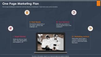One page marketing plan actions ppt show inspiration