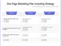 One page marketing plan including strategy