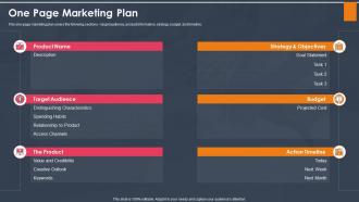One page marketing plan product ppt portfolio graphic tips