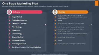 One page marketing plan sales ppt summary brochure