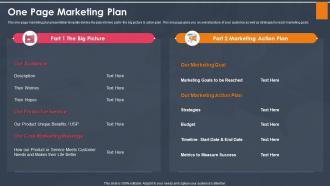 One page marketing plan service ppt model icons