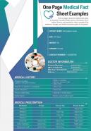 One page medical fact sheet example presentation report infographic ppt pdf document