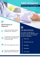 One page medical services brochure template
