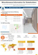 One page miscellaneous information for stakeholders template 337 report infographic ppt pdf document