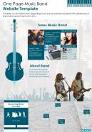 One page music band website template presentation report infographic ppt pdf document