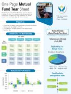 One page mutual fund tear sheet presentation report infographic ppt pdf document
