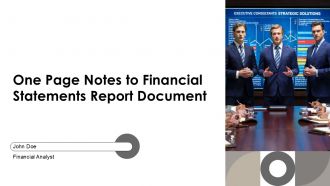 One Page Notes To Financial Statements Report Document PPT Template AT