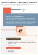 One Page Other Projects Related To Department Of Entomology Report Infographic PPT PDF Document
