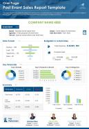 One page post event sales report template presentation report infographic ppt pdf document